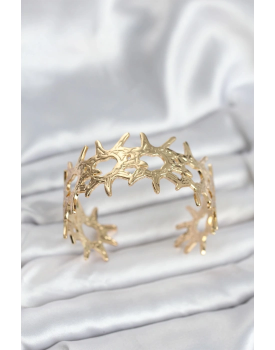 Pirinç Gold Renk Vintage Kadın Bileklik