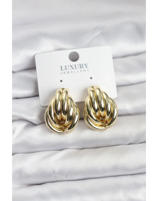 Pirinç Gold Renk Vintage Kadın Küpe