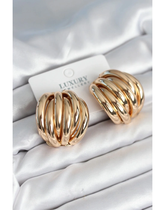 Pirinç Gold Renk Vintage Kadın Küpe