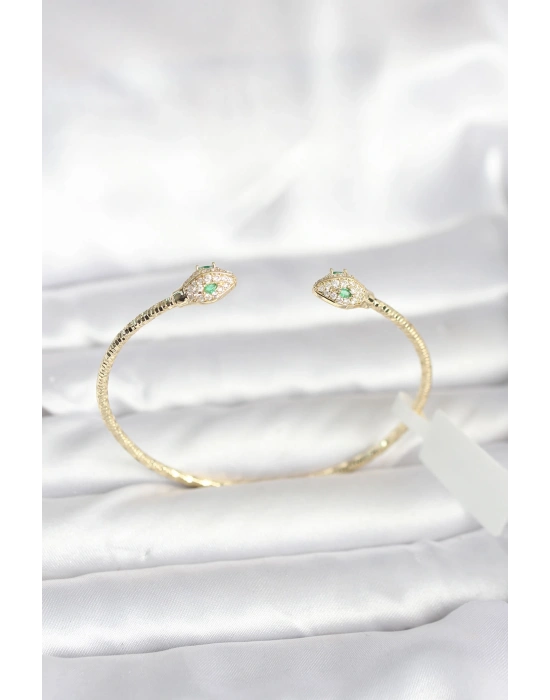 Pirinç Gold Renk Yılan Model Bileklik