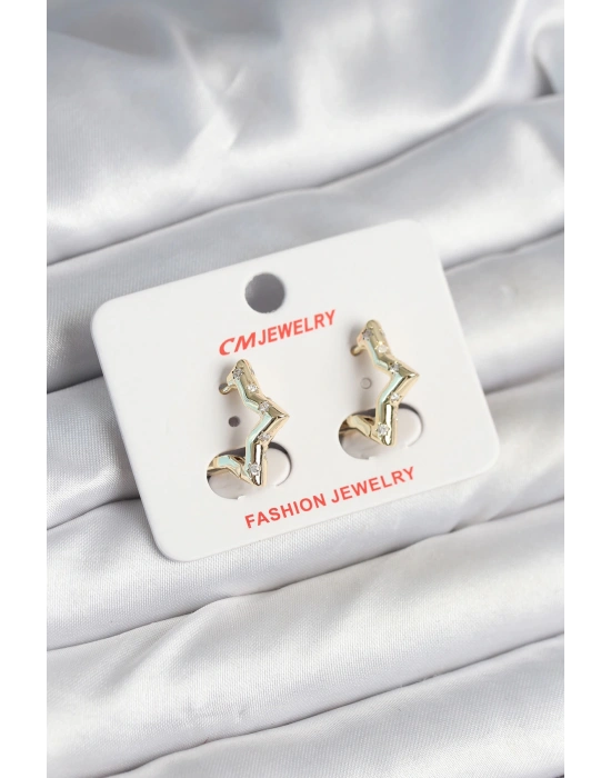 Pirinç Gold Renk Yıldız Model Kadın Küpe