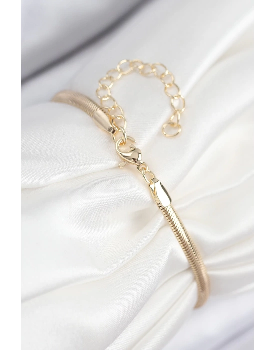 Pirinç Zirkon Taşlı Yıldız Model Gold Renk Kadın Bileklik