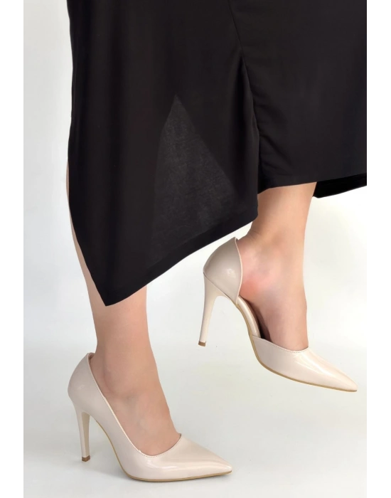 Pley Bej Rugan Stiletto Ayakkabı