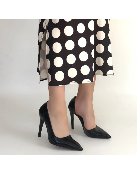 Pley Siyah Rugan Stiletto Ayakkabı