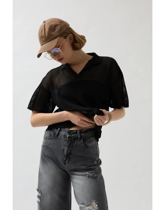 Polo Yaka TransparanT-Shirt