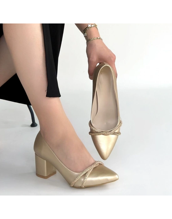 Rewin Gold Cilt Topuklu Ayakkabı