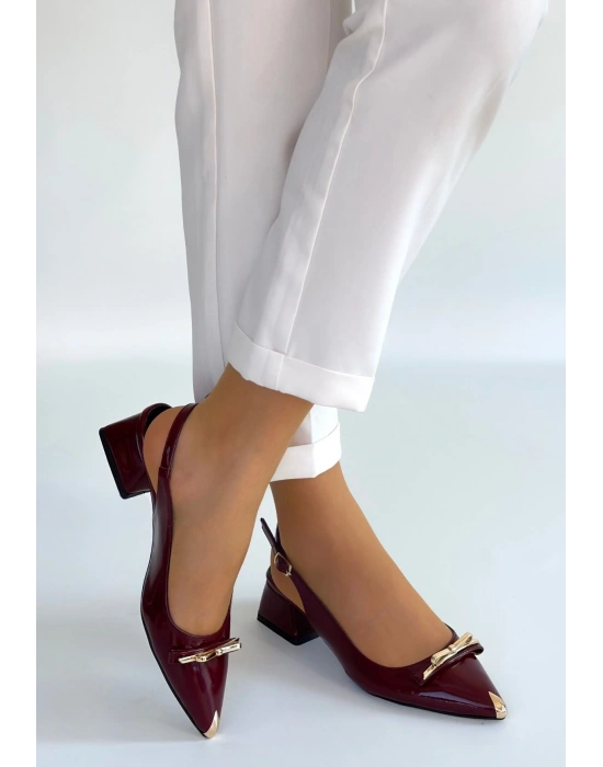 Ricy Bordo Rugan Topuklu Ayakkabı