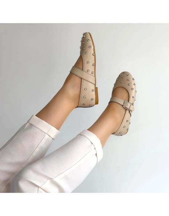 Ritta Bej Cilt Kemerli Babet Ayakkabı