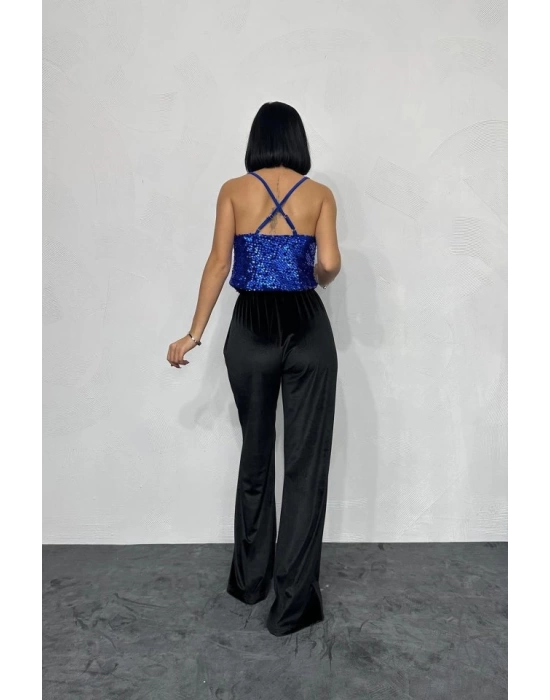 Saks Askılı Degaje Bluz