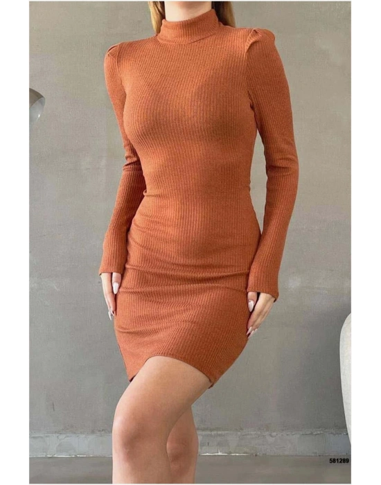Sandy Yaka Kumaş Uzun Elbise Kollu Balıkçı