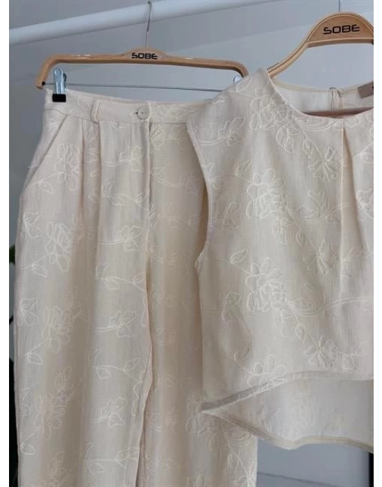 Shalina Süzüne Nakışlı Crop Takım 9796-08