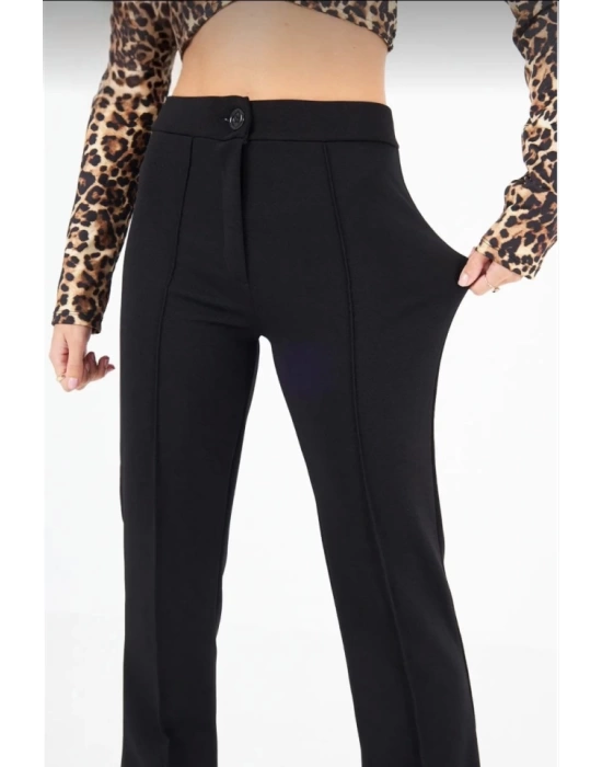 Siyah Palazzo Pantolon Oversize Kesim - Siyah