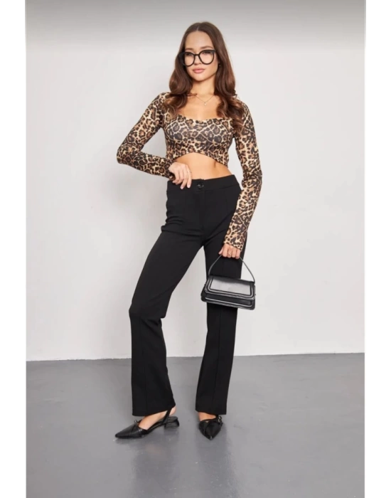 Siyah Palazzo Pantolon Oversize Kesim - Siyah