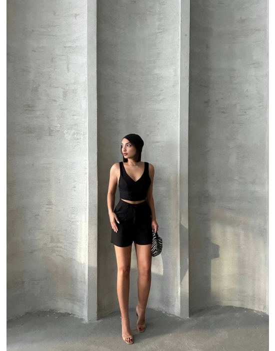 Şortlu keten takım s255014