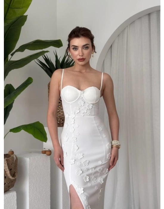 Stor Gül Detaylı Elbise