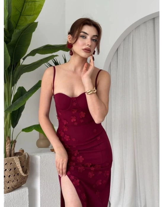 Stor Gül Detaylı Elbise