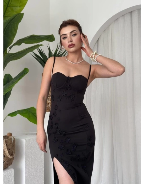 Stor Gül Detaylı Elbise