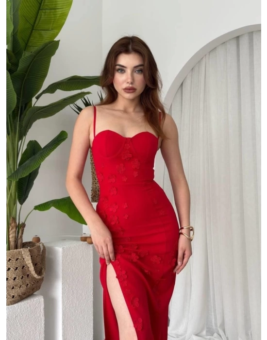 Stor Gül Detaylı Elbise