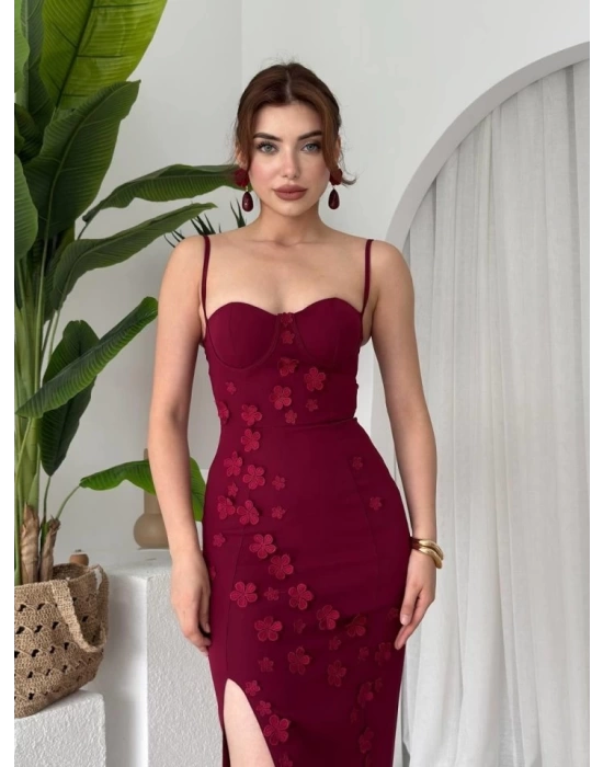 Stor Gül Detaylı Elbise