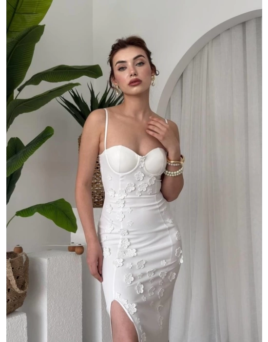 Stor Gül Detaylı Elbise