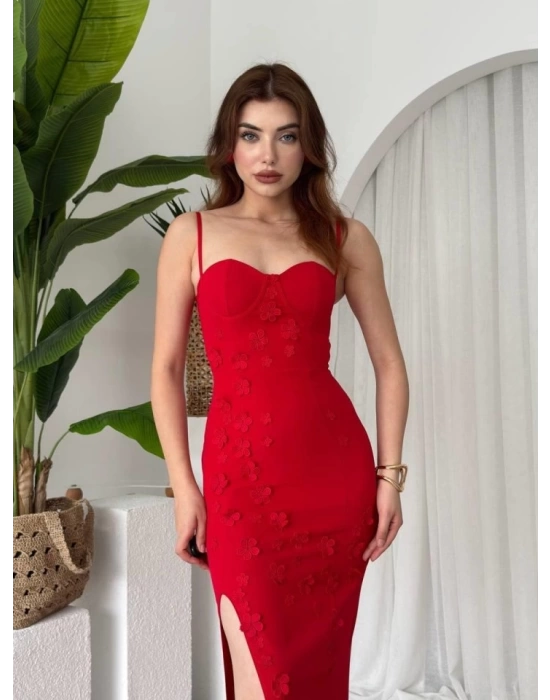 Stor Gül Detaylı Elbise