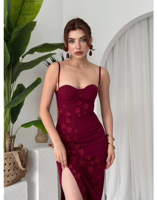 Stor Gül Detaylı Elbise