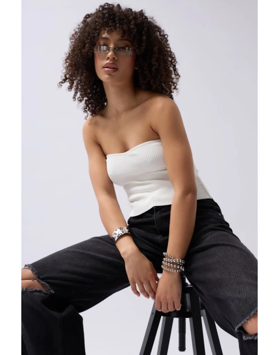 Straplez Dokulu Crop
