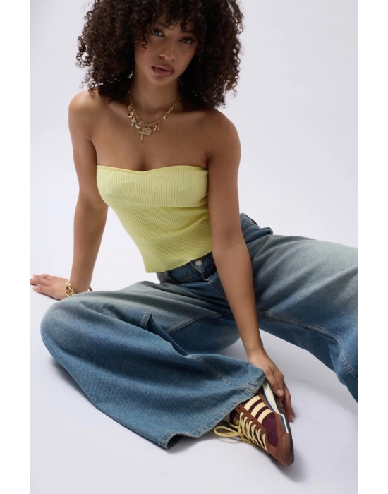 Straplez Dokulu Crop