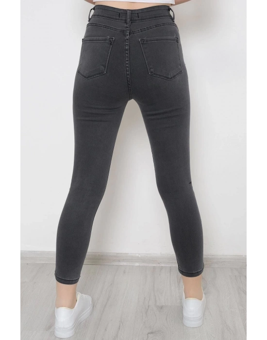 KETEN CROP KARPUZ KOL BLUZ-PANTOLON HASIR KEMERLİ - Mavi