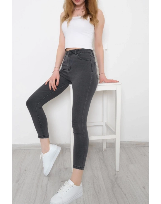 KETEN CROP KARPUZ KOL BLUZ-PANTOLON HASIR KEMERLİ - Mavi