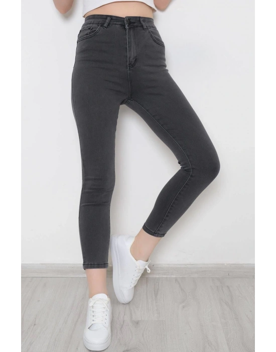 KETEN CROP KARPUZ KOL BLUZ-PANTOLON HASIR KEMERLİ - Mavi