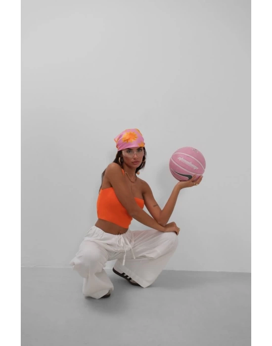 Tek Omuz Crop Bluz