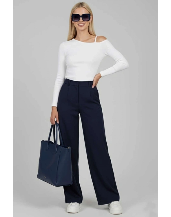 Tek Omuz İpli Bluz Beyaz T4328