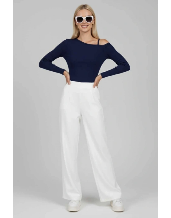 Tek Omuz İpli Bluz Lacivert T4328