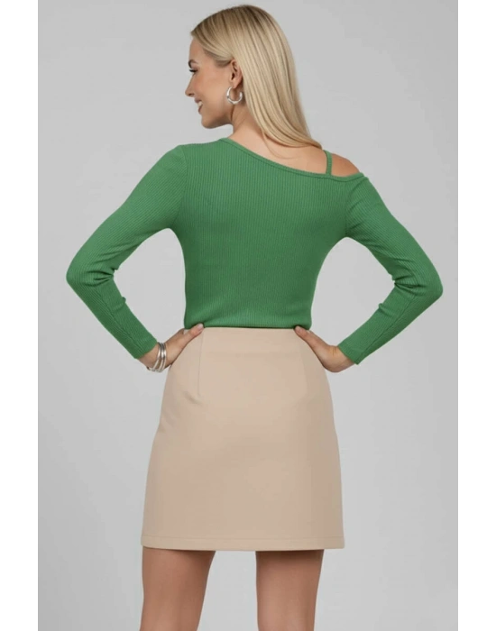 Tek Omuz İpli Bluz Yeşil T4328