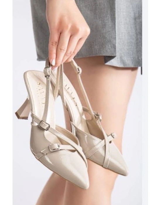 Tetti Bej Rugan Topuklu Ayakkabı