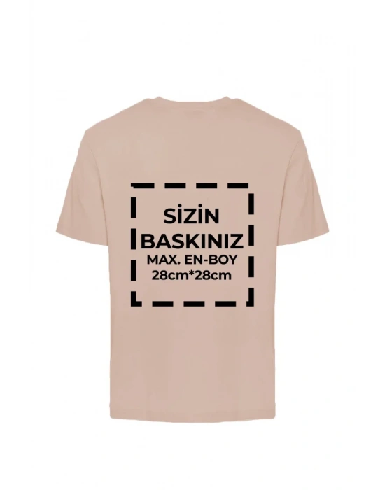Tişört Tasarla T-Shirt 20/1 Kumaş - Bej