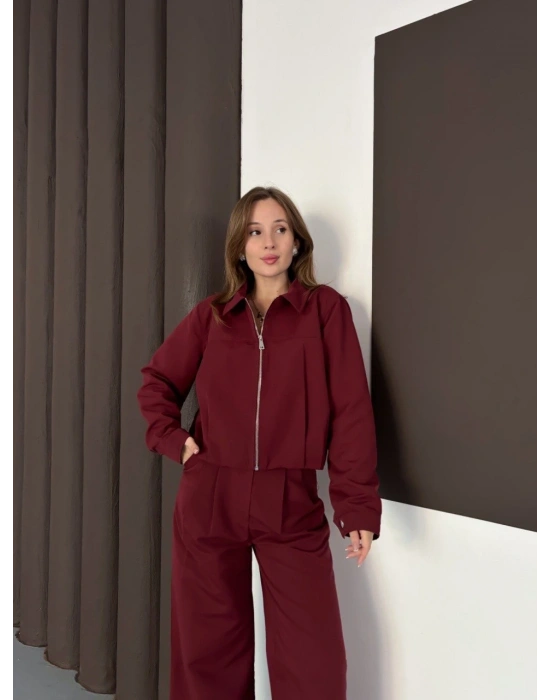 Trenç takım alt üst bordo ons