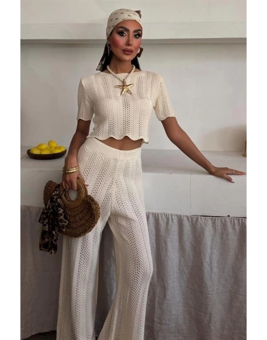 Triko Bluz Pantolon İkili Takım 10084-025