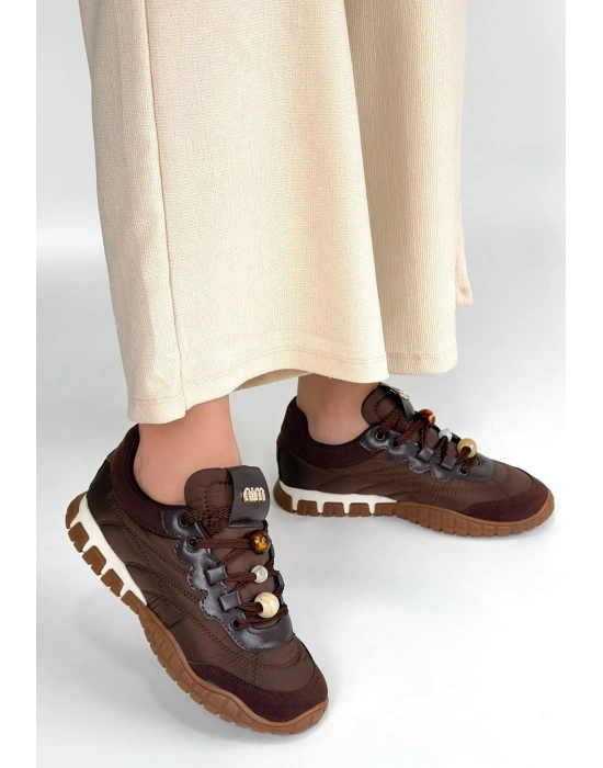 Tues Kahverengi Nubuk Bağcıklı Spor Ayakkabı