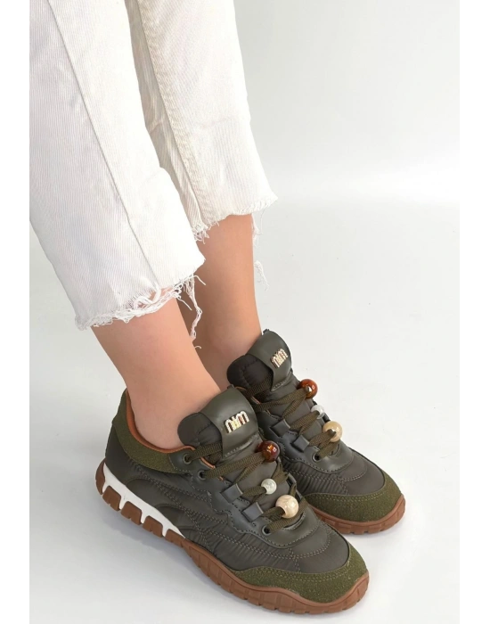 Tues Yeşik Nubuk Bağcıklı Spor Ayakkabı