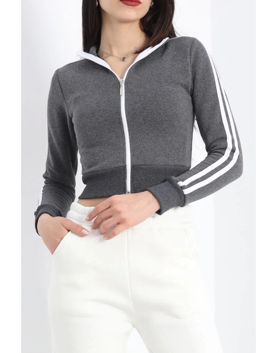 Üç İplik İçi Tüylü Sweat Füme - 20112.1287.