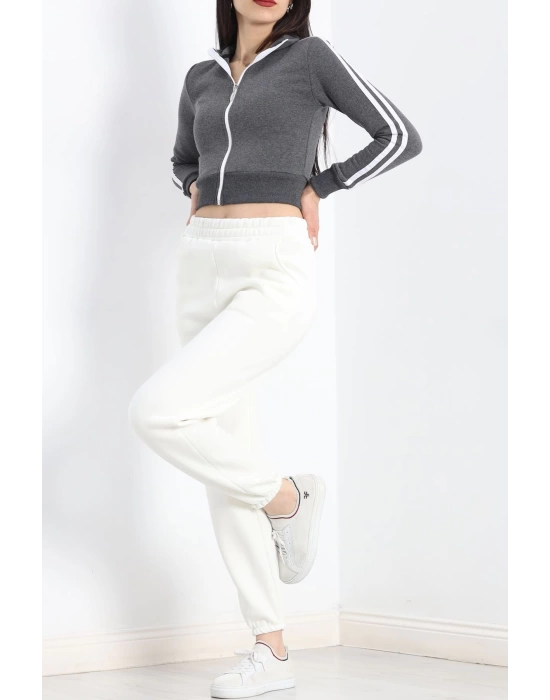 Üç İplik İçi Tüylü Sweat Füme - 20112.1287.
