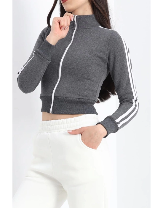 Üç İplik İçi Tüylü Sweat Füme - 20112.1287.