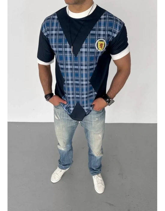 Unisex Bisiklet Yaka Baskılı Oversize T-Shirt - Siyah