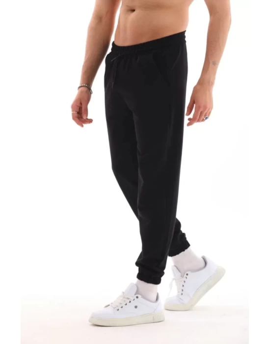 Unisex İki İplik Eşofman Altı - Siyah