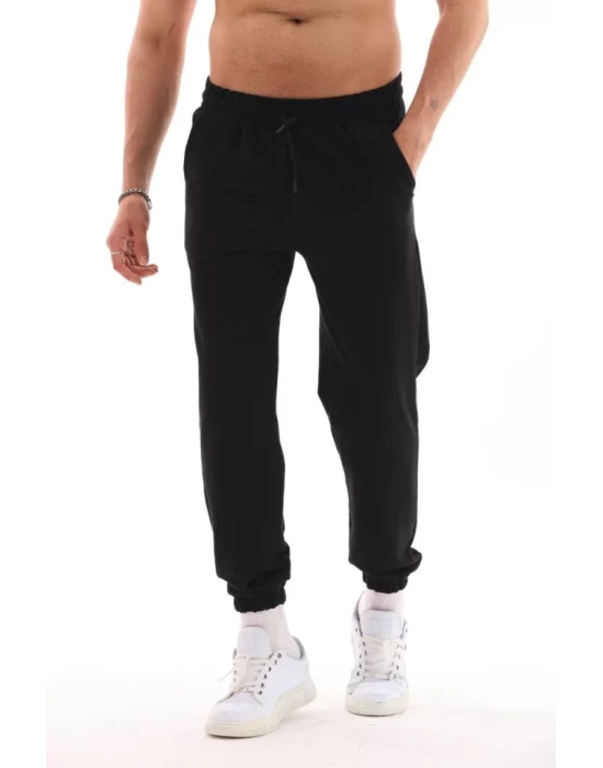 Unisex İki İplik Eşofman Altı - Siyah