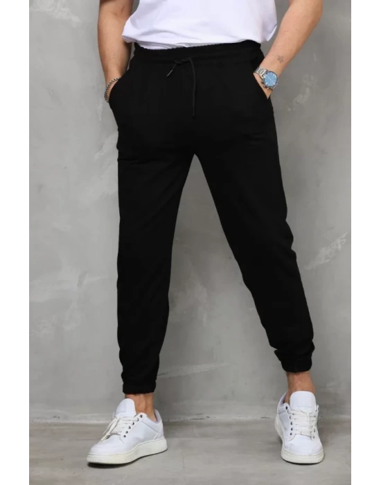 Unisex İki İplik Eşofman Altı - Siyah