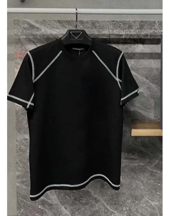 Unisex Karoyaka Dikişli Oversize T-Shirt - Siyah