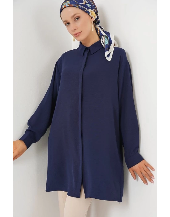 Uzun Gömlek Tunik 5945 - Lacivert